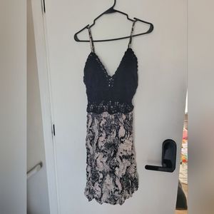 Goa Beachwear Black Lace and Snakeskin Dress
